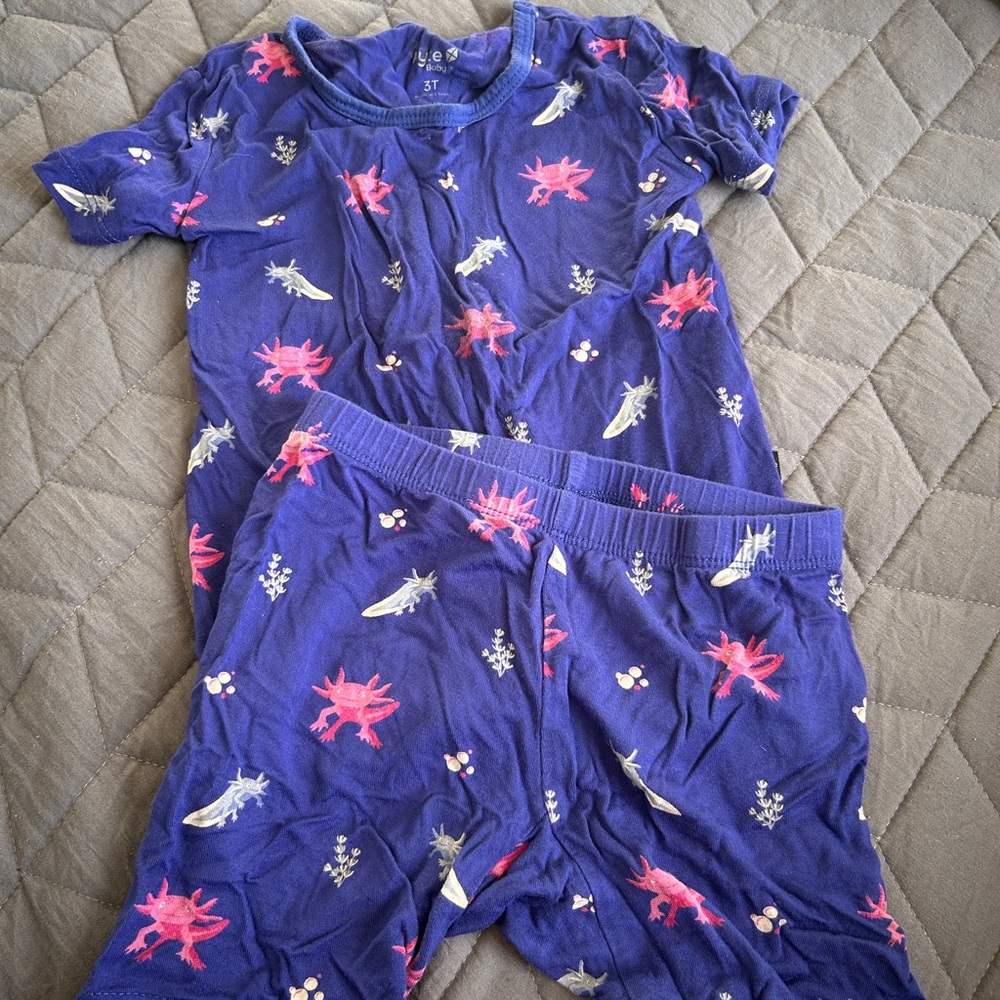 Kyte BABY Axolotl Toddler short sleeve pajamas